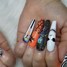 Halloween Nails 2022, Halloween Nail Art Designs, Holloween Nails, Acrylic Ideas, Halloween Acrylic Nails, Cute Halloween Nails, Nails 2022, Nails Polish, Nails 2020