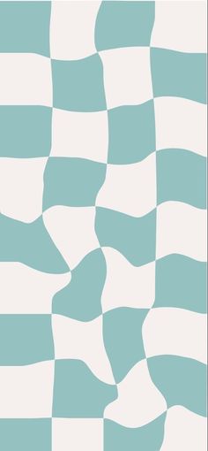 a blue and white checkered background with wavy lines