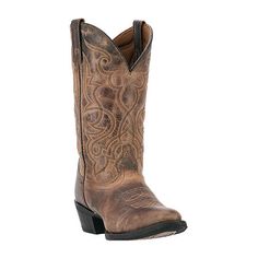 Western style with a touch of modern flair. That's the Maddie boot. This beautiful leather boot is designed with elegant stitching on the shaft. Comes with a removable orthotic insert, round toe, and a F\flight rubber outsole for added comfort.Closure Type: Pull OnShaft Circumference: 12 InchesBoot Shaft Height: 11 InchesShoe Heel Height: 1 3/4 InchesUpper/Outer Base Material: 100% LeatherShoe Lining Material: PolyesterSole Material Content: 100% RubberCalf Width: RegularToe Type: Round ToeHeel Cowgirl Shoes, Heel Cowboy Boots, Cowboy Boots Brown, Dress Western, Western Shoes, Womens Low Heels, Low Heel Ankle Boots, Cowgirl Boot, Boots Cowboy