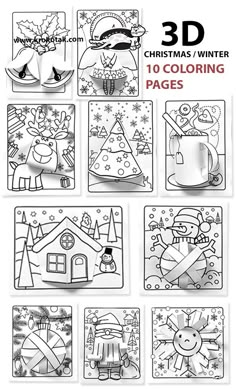 christmas coloring pages for children to print and color with the words, christmas is winter