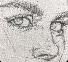 a drawing of a man's eyes and nose