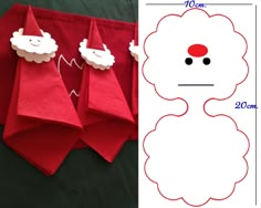 the instructions for how to make an origami santa hat