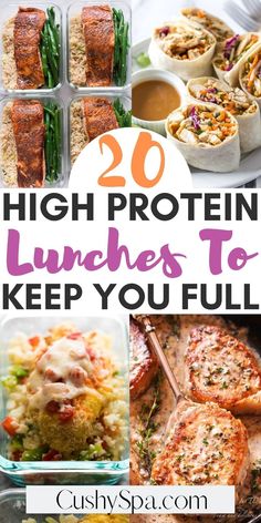 the top 20 high protein lunches to keep you full on your diet and healthy eating plan