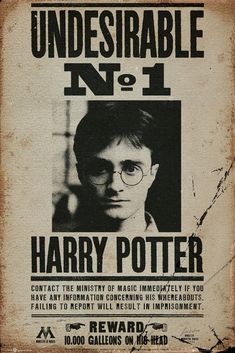 an old harry potter wanted poster with the caption understable no 1 on it