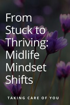 purple flowers with the words from stuck to thriving midwife minds, taking care of you