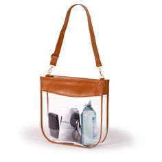 Desden Tote Default Value Clear Purse with Zipper - Burnt Orange Modern Large Capacity Shoulder Bag For School, Modern Tote Shoulder Bag For School, Casual School Bag With Clear Strap, Modern School Tote Shoulder Bag, Casual Bags With Clear Strap For Everyday Use, Casual Everyday Bag With Clear Strap, Modern Large Capacity School Bag, Modern Bags With Zipper For Daily Use, Modern Bags With Zipper Closure For Daily Use