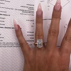 5.78 Carat G Vs1 Radiant Cut Igi Certified Lab Grown Diamond Set In Two Toned 14k Yellow Gold And Platinum With A Double Hidden Wrap. 3mm Wide Band And A Ring Size 6, Can Be Resized. 6 Carat Radiant Engagement Ring, 6ct Radiant Engagement Ring, Insane Engagement Rings, Radiant Gold Ring, Boujee Engagement Ring, Dream Wedding Ring Set Gold, Radiant Cut Yellow Gold Engagement Ring, 3 Band Wedding Ring, Radiant Engagement Ring 3 Carat