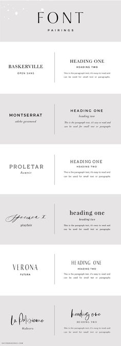 the different font styles for each type of business card, including one that has been designed to