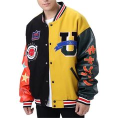 Questions? Leave A Comment Below! Yellow Letters, Vintage Varsity Jacket, Baseball Jackets, Cool Night, College Jackets, Varsity Jackets, Early Winter, Varsity Jacket Men, Letterman Jacket