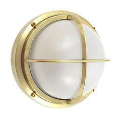 a white and gold light fixture on a white background with clippings to the side