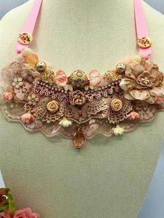 "Shabby Chic Baroque Petal Pink Romantic Necklace, Victorian, Boho, Wedding, Bridal, Bride, Special Occasion, Jesse James Beads, 18\" I have been making & designing Jewelry for over 10 years. I work out of my Studio in my home  in Pennsylvania.  I am Married to my high school Sweet heart Mario and we have two beautiful Standard Poodles names Kaeli & Arwyn. I started my path in Jewelry by mainly making for friends and family. But as I progressed and I learned more and more, it has turned in a passion and a business. I currently own my own Jewelry Business on Etsy called Pink Poodle Studio.  It has allowed me to share my pieces with wonderful people all over the the US. I recently started a YouTube channel, teaching Jewelry making techniques.  I have taught many classes in my home as well. I Handmade Baroque Wedding Necklace, Antique Handmade Pink Jewelry, Handmade Victorian Pearl Necklaces, Pink Antique Handmade Necklace, Antique Handmade Pink Necklaces, Fabric Flower Necklace, Shabby Chic Gifts, Shabby Chic Jewelry, Romantic Necklace