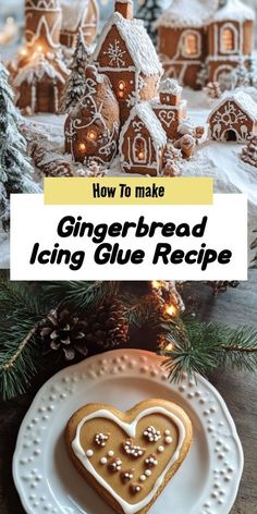 gingerbread icing in the shape of a heart on a plate