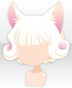 a girl with white hair and cat ears on her head