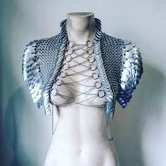 Chainmail Harness, Dragon Clothes, Chainmail Clothing, Scale Necklace, Dragon Fashion, Scale Mail, Chainmail Necklace, Shoulder Necklace, Chain Mail