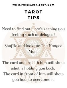 the tarot tips page with text on it