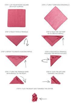 Square Pocket Fold, Folding A Handkerchief, Suit Napkin Fold Pocket Squares, How To Fold Hankerchief For Suit, How To Sew A Pocket Square, How To Do A Pocket Square, How To Fold Hankerchief Pocket Squares, Men’s Pocket Squares, How To Fold Pocket Square Suits