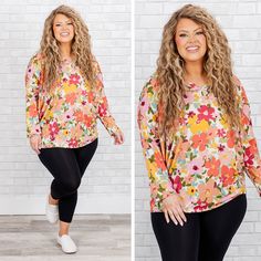 WE simply adore this gorgeous top! It is a trendy and stylish piece featuring a lovely ivory mix and a beautiful floral design! Made with stretchy and comfortable fabric, this top is perfect for all day wear! 95% Polyester, 5% Spandex Model Fits, Affordable Fashion, Plus Size Outfits, Fashion Forward, Floral Design, Spandex, Plus Size, Floral, Fabric