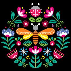 an image of a colorful flower and insect design on black background stock photo alamy alamy alamy alamy alamy alamy