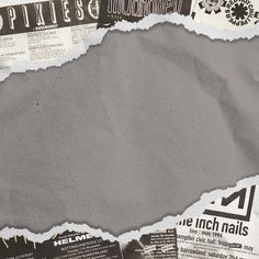 torn newspaper paper with black and white images