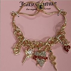 Brand New With Tags Attached See Pictures For Details Snake Heart, 2000s Jewelry, Juicy Couture Charms Bracelet, Pandora Bracelet Designs, Dope Jewelry Accessories, Juicy Couture Bracelet, Red Heart Earrings, Juicy Couture Charms, Juicy Couture Jewelry