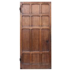 an old wooden door on a white background