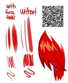 an image of some red objects with qr code in the background and text on it