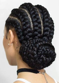 Big Cornrow Braids, Two Cornrow Braids, Cornrows Braids For Black Women, Braids Ponytail, Cornrows Styles, Braided Cornrow Hairstyles, Girl Braids, Natural Hair Braids