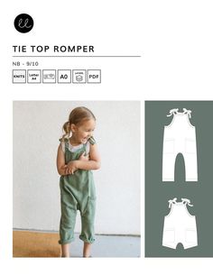 the top romper sewing pattern is shown