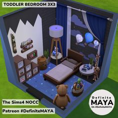 the sims nocc bedroom is designed to look like a child's room