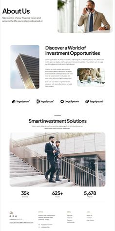 the website design for an investment company