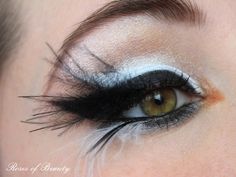 Halloween~eye makeup for swan costume~ Roses of Beauty: Black Swan Punk Eye Makeup, Feather Makeup, Makeup Halloween Ideas, Black Swan Makeup, Bird Makeup, Exotic Makeup, Swan Art, Halloween Eye Makeup, Black Ballerina