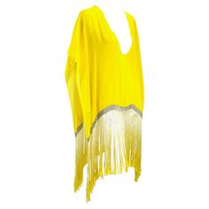 Check out this item from 1stdibs! S/S 2004 Gucci by Tom Ford Chain Link Yellow Ombré Fringe Kaftan Cover Up NWT: https://www.1stdibs.com/id-v_14915402 Gucci By Tom Ford, Jessica Miller, 00s Style, Daria Werbowy, Kaftan Designs, Yellow Ombre, Mario Testino, Canary Yellow, Bright Yellow