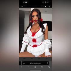 White And Red Latex Fashion Nova Clown Costume Clown Fashion, It Clown, Clown Costume, White And Red, Halloween Costume, Fashion Nova, New Fashion, Halloween Costumes, Red And White