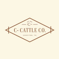 the c - cattle co logo is shown in brown and white, on a beige background