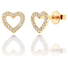 Quality Earrings Set: Made from real 14k gold and round diamonds approximately 0.10 ct. Certified diamonds, available in white, rose, yellow gold with a color and clarity of GH-SI Surprise Your Loved Ones with Our Open Heart Shaped Diamond Earrings For Her: If you are looking to gift your spouse, girlfriend, kid, or mother on a special occasion like Christmas, birthday, engagement or anniversary then look no further as our earrings come with a beautiful gift box. Precious Heirloom Piece: We cert Heart Shaped Diamond Earrings, Gold Heart Studs, Colored Vases, Heart Stud Earrings, Diamond Star, Rose Yellow, White Gold Earrings, Open Heart, Heart Studs