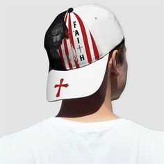 Christian Baseball Cap, Faith American Flag And God And Cross All Over Print Baseball Cap, Mens Baseball Cap, Women’s Baseball Cap – Excoolent The Baseball Cap is the ultimate accessory for sporty style and sun protection. Crafted with both fashion and function in mind, it features a classic design that complements various outfits. Made from... Christian Hats, Men's Baseball Cap, Hat Collection, Baseball Caps Mens, Womens Baseball Cap, Timeless Accessories, Outdoor Activity, Custom Hats, Baseball Caps