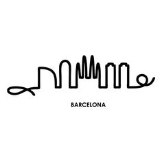 the word barcelona written in black ink on a white background