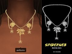 the necklaces are designed to look like spider web