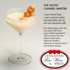 an advertisement for the salted caramel martini