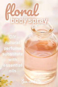 This lovely floral body spray makes a great DIY natural perfume or linen spray. It's sweet and light and one of my favorite essential oil recipes for gift giving. #essentialoils #aromatherapy #essentialoilsrecipes #DIYperfume #DIYbodyspray Aromatherapy Gifts