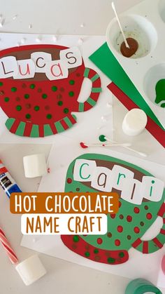 hot chocolate name craft for kids to make