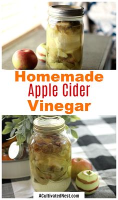 homemade apple cider vinegar recipe in a mason jar