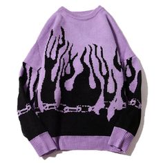 Flamin' Sweater Flame Sweater, Hot Sweater, Sweater Gift, Swaggy Outfits, Mode Inspo, Y2k Streetwear, Dream Clothes, Looks Vintage, Grunge Fashion