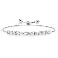 PRICES MAY VARY. Brilliant Moissanite Stones: This tennis bracelet features stunning round 4mm moissanite stones with a total carat weight of 3.00. Moissanite is known for its exceptional brilliance and fire, making it a captivating choice for adding sparkle to any outfit. Adjustable Length: The bracelet is designed with a fully adjustable box chain and slider mechanism, allowing you to effortlessly customize the length up to 9 inches. This ensures a perfect fit and allows for versatile styling Adjustable Diamond White Tennis Bracelet, Moissanite Jubilee Bracelet With Round Cut, Jubilee Bracelet In Moissanite, Jubilee Moissanite Bracelets, Adjustable Dazzling White Gold Tennis Bracelet, Dazzling Adjustable White Gold Tennis Bracelet, Adjustable Dazzling Tennis Bracelet For Anniversary, Adjustable Brilliant Cut Tennis Bracelet, Adjustable Brilliant Cut Round Tennis Bracelet