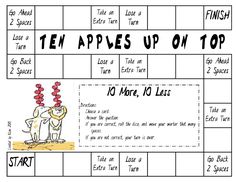 a game board with instructions on how to use it for an apple - themed party