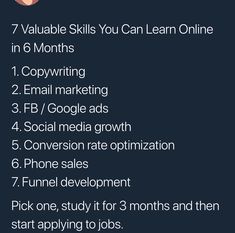 the seven skills you can learn online in 6 months, including email marketing and social media growth