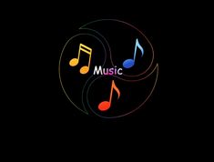 the music logo with musical notes on it