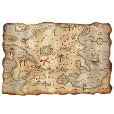 an old pirate map is shown on a white background