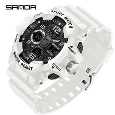 Color: white Timepiece Design, Digital Wrist Watch, Mens Sport Watches, Military Watches, Waterproof Watch, Sports Watch, Watch Movement, Sport Watches, Sport Bag