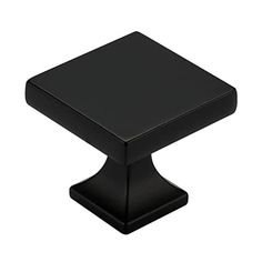 a black square knob on a white background